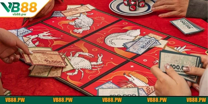 Game Bầu Cua yêu cầu người chơi dự đoán các linh vật sẽ xuất hiện khi lắc xí ngầu