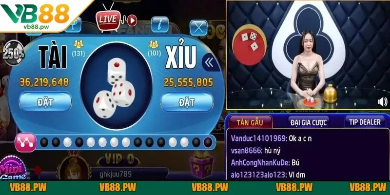 Tài xỉu live game bài đơn giản nhưng cực kỳ lôi cuốn tại VB88 